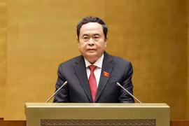 Chủ tịch Quốc hội Trần Thanh Mẫn phát biểu bế mạc Kỳ họp thứ 7, Quốc hội Khóa XV. (Ảnh: Doãn Tấn/TTXVN)