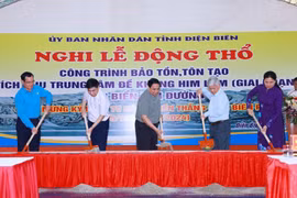 Thủ tướng Phạm Minh Chính khởi công, công trình bảo tồn, tôn tạo Di tích Đề kháng Him Lam. (Ảnh: Dương Giang/TTXVN)