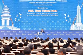 Chủ tịch Quốc hội Trần Thanh Mẫn phát biểu. (Ảnh: Doãn Tấn/TTXVN)