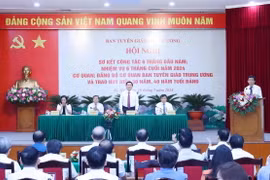 Hội nghị triển khai nhiệm vụ 6 tháng cuối năm 2024 Ban Tuyên giáo Trung ương. (Ảnh: Phương Hoa/TTXVN)