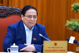 Thủ tướng Phạm Minh Chính chủ trì họp Thường trực Chính phủ về kiểm soát lạm phát. (Ảnh: Dương Giang/TTXVN)
