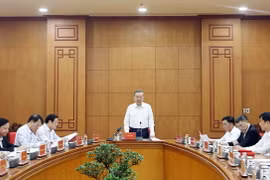 Tổng Bí thư Tô Lâm, Trưởng Ban Chỉ đạo Trung ương về phòng, chống tham nhũng, lãng phí, tiêu cực phát biểu. (Ảnh: Thống Nhất/TTXVN)
