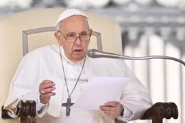 Giáo hoàng Francis phát biểu tại Vatican ngày 20/4/2022. (Ảnh: AFP/TTXVN)
