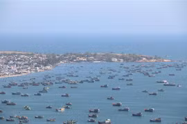 Một góc làng chài tại Mũi Né, thành phố Phan Thiết (Bình Thuận). (Ảnh: Nguyễn Thanh/TTXVN)