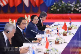 Thủ tướng Phạm Minh Chính dự Hội nghị Cấp cao ASEAN +3 lần thứ 25. (Ảnh: Dương Giang/TTXVN)