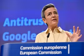 Ủy viên phụ trách vấn đề cạnh tranh của Liên minh châu Âu (EU) Margrethe Vestager. (Ảnh: AFP/TTXVN)