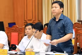 Ông Phạm Công Dịch, Phó Chánh Thanh tra tỉnh Thái Bình thông tin về kết quả thanh tra Kỳ thi tuyển sinh vào lớp 10 năm học 2024-2025 tại Thái Bình. (Ảnh: Thế Duyệt/TTXVN)