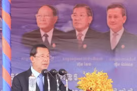 Chủ tịch CPP Samdech Techo Hun Sen phát biểu tại Lễ kỷ niệm. (Ảnh: AKP/TTXVN phát)
