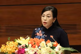 Trưởng Ban Dân nguyện của Ủy ban Thường vụ Quốc hội Nguyễn Thanh Hải trình bày Báo cáo kết quả giám sát việc giải quyết kiến nghị của cử tri gửi đến kỳ họp thứ 6 Quốc hội khóa XIV. (Ảnh: Văn Điệp/TTXVN)