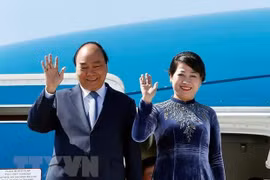 Thủ tướng Nguyễn Xuân Phúc và Phu nhân. (Ảnh: Thống Nhất/TTXVN)