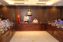 Phó Thủ tướng Thường trực Chính phủ Trương Hòa Bình phát biểu, công bố dự thảo báo cáo. Ảnh: Doãn Tấn - TTXVN