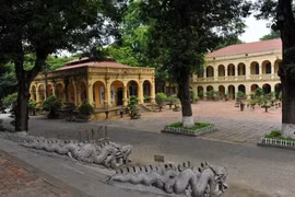 Một góc Khu di sản Trung tâm Hoàng thành Thăng Long. (Ảnh: Minh Đức/TTXVN)