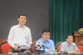 Chánh Văn phòng UBND thành phố Hà Nội Phạm Quý Tiên phát biểu tại buổi họp báo. (Ảnh: Nguyễn Thắng/TTXVN)