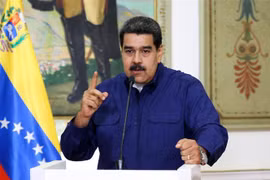Tổng thống Venezuela Nicolas Maduro phát biểu tại cuộc họp báo ở Caracas ngày 11/3/2019. (Ảnh: AFP/TTXVN)