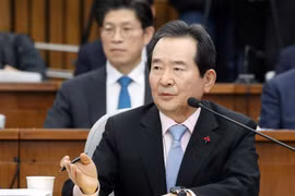 Ông Chung Sye-kyun phát biểu tại phiên họp Quốc hội ở Seoul, Hàn Quốc. (Ảnh: Yonhap/TTXVN)