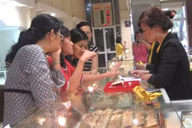 Một điểm kinh doanh vàng tại Hà Nội. (Ảnh: Đức Duy/Vietnam+)