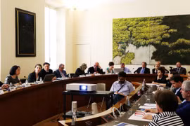 Đại sứ Nguyễn Thị Bích Huệ phát biểu tại cuộc Hội thảo ở Parma của Italy. (Ảnh: Quang Thanh/Vietnam+)