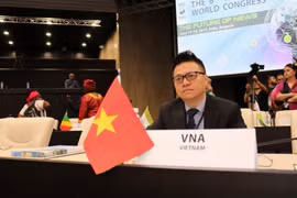 Phó Tổng giám đốc TTXVN Lê Quốc Minh tham dự Lễ khai mạc NAWC lần thứ 6. (Ảnh: Ngọc Biên/TTXVN)