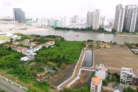 Một góc Khu đô thị mới Thủ Thiêm. (Ảnh: Quang Nhựt/TTXVN)