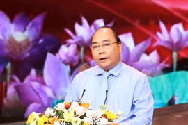Thủ tướng Nguyễn Xuân Phúc phát biểu tại chương trình. (Ảnh: Phương Hoa/TTXVN)