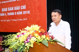 Ủy viên Trung ương Đảng, Tổng giám đốc TTXVN Nguyễn Đức Lợi phát biểu khai mạc. (Ảnh: Minh Quyết/TTXVN)