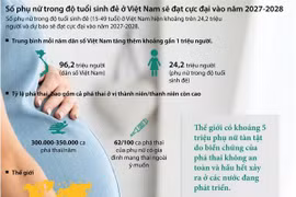 Việt Nam: Số phụ nữ ở độ tuổi sinh đẻ đạt cực đại vào năm 2027-2028