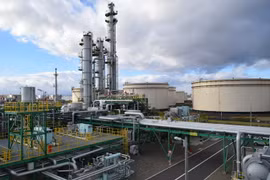 Một góc nhà máy thực nghiệm công nghệ CCS tại Tomakomai nhìn từ trên cao. (Ảnh: Nguyễn Tuyến/Vietnam+)