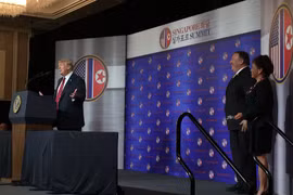 Tổng thống Mỹ Donald Trump phát biểu. (Nguồn: Twitter)