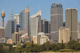 Một quận thương mại trung tâm ở Sydney. (Nguồn: AFP/TTXVN)
