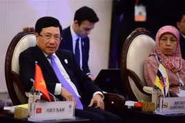 Phó Thủ tướng, Bộ trưởng Ngoại giao Phạm Bình Minh tại cuộc gặp. (Ảnh: Ngọc Quang/TTXVN) 