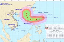 Vị trí và đường đi của bão. (Nguồn: nchmf.gov.vn) 