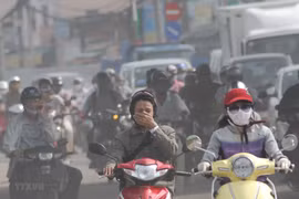 Cảnh khói bụi trên đường phố. (Nguồn: TTXVN) 