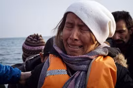 Người di cư tới đảo Lesbos, Hy Lạp ngày 20/3. (Nguồn: AFP/TTXVN)