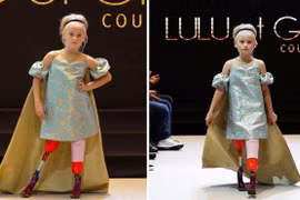 [Video] Mẫu nhí 'không chân' rạng ngời trên sàn catwalk