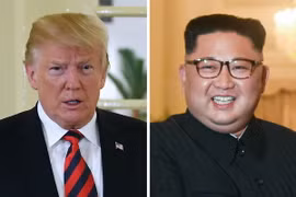 Nhà lãnh đạo Triều Tiên Kim Jong-un (phải) và Tổng thống Mỹ Donald Trump (trái). (Nguồn: AFP/TTXVN)