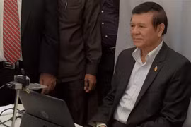 Cựu Chủ tịch đảng Cứu nguy dân tộc (CNRP) đối lập Campuchia Kem Sokha tại thủ đô Phnom Penh ngày 5/10/2016. (Nguồn: AFP/TTXVN) 