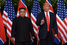 Nhà lãnh đạo Triều Tiên Kim Jong-un và Tổng thống Mỹ Donald Trump. (Nguồn: TTXVN)