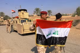 Binh sỹ Iraq tại khu vực gần thành phố Rawa. (Nguồn: THX/TTXVN)