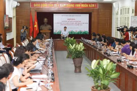 Ông Nguyễn Thái Bình, Chánh Văn phòng Bộ Văn hóa, Thể thao và Du lịch cung cấp thông tin tới các cơ quan thông tấn, báo chí. (Ảnh: Thanh Tùng/TTXVN)