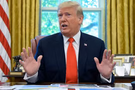 Tổng thống Mỹ Donald Trump phát biểu với báo giới tại Washington, DC ngày 4/9/2019. (Nguồn: AFP/TTXVN)