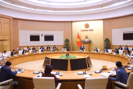 Toàn cảnh cuộc họp Ban Chỉ đạo về kết quả thực hiện kế hoạch lấy ý kiến nhân dân và việc tiếp thu, giải trình ý kiến nhân dân về dự thảo Luật Đất đai (sửa đổi), ngày 12/4 vừa qua. (Ảnh: Văn Điệp/TTXVN)