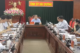 Ông Trần Đức Thắng, Ủy viên Trung ương Đảng, Bí thư Tỉnh ủy, Trưởng Ban Chỉ đạo phòng chống tham nhũng, tiêu cực tỉnh Hải Dương chủ trì chủ trì phiên họp thứ 3. (Nguồn: Báo Hải Dương)