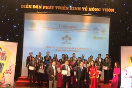 Vinh danh các đơn vị, tổ chức, cá nhân có đóng góp lớn cho ngành nông nghiệp. (Ảnh: Thanh Tâm/Vietnam+)