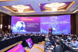 Diễn đàn quy tụ nhiều lãnh đạo, thành viên các ngân hàng thương mại, các tổ chức cung cấp các giải pháp công nghệ, các hiệp hội, viện nghiên cứu, trường đại học. (Ảnh: Minh Sơn/Vietnam+)