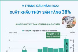 [Infographics] Chín tháng đầu năm 2022, xuất khẩu thủy sản tăng 38%