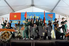 Một chương trình văn nghệ tại Không gian văn hóa Việt. (Ảnh: Phạm Văn Thắng/TTXVN)