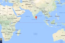 Cảng Hambantota, nơi Trung Quốc sẽ khai thác trong vòng 99 năm. (Nguồn: Google Map)