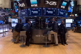 Giao dịch viên tại Sàn giao dịch chứng khoán New York, Mỹ ngày 8/9. (Nguồn: AFP/TTXVN)