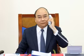 Thủ tướng Chính phủ Nguyễn Xuân Phúc điện đàm với Thủ tướng Đức Angela Merkel. (Ảnh: Thống Nhất/TTXVN)