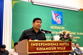Ông Say Sam Al, Ủy viên Trung ương CPP, Bộ trưởng Bộ Môi trường đồng thời là Trưởng ban công tác của Trung ương CPP tại tỉnh Preah Sihanouk. (Ảnh: Trần Long/Vietnam+)